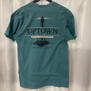 Uptown Raw Bar Port St Joe PSJ Beach Florida Tee Seawashed Green Mens Size Large